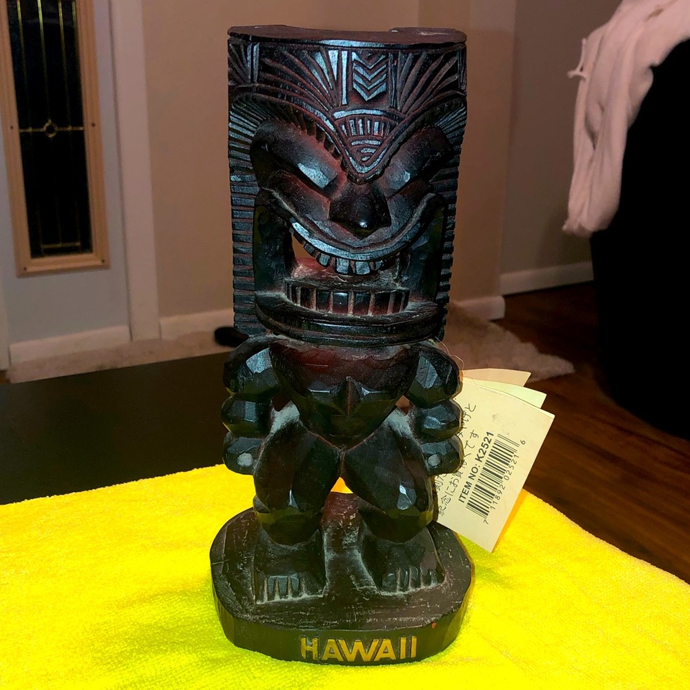 Hawaiian wood love tiki hand carved